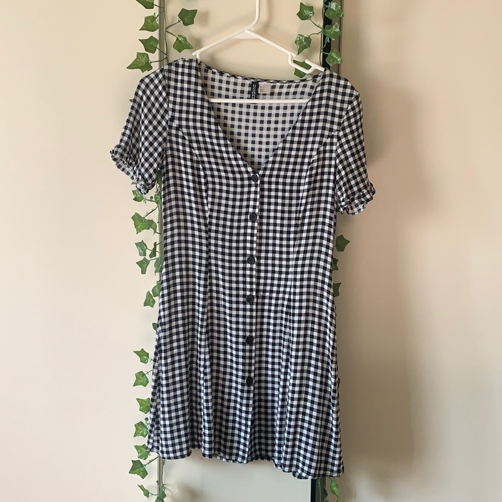 Checkered Button Down Dress